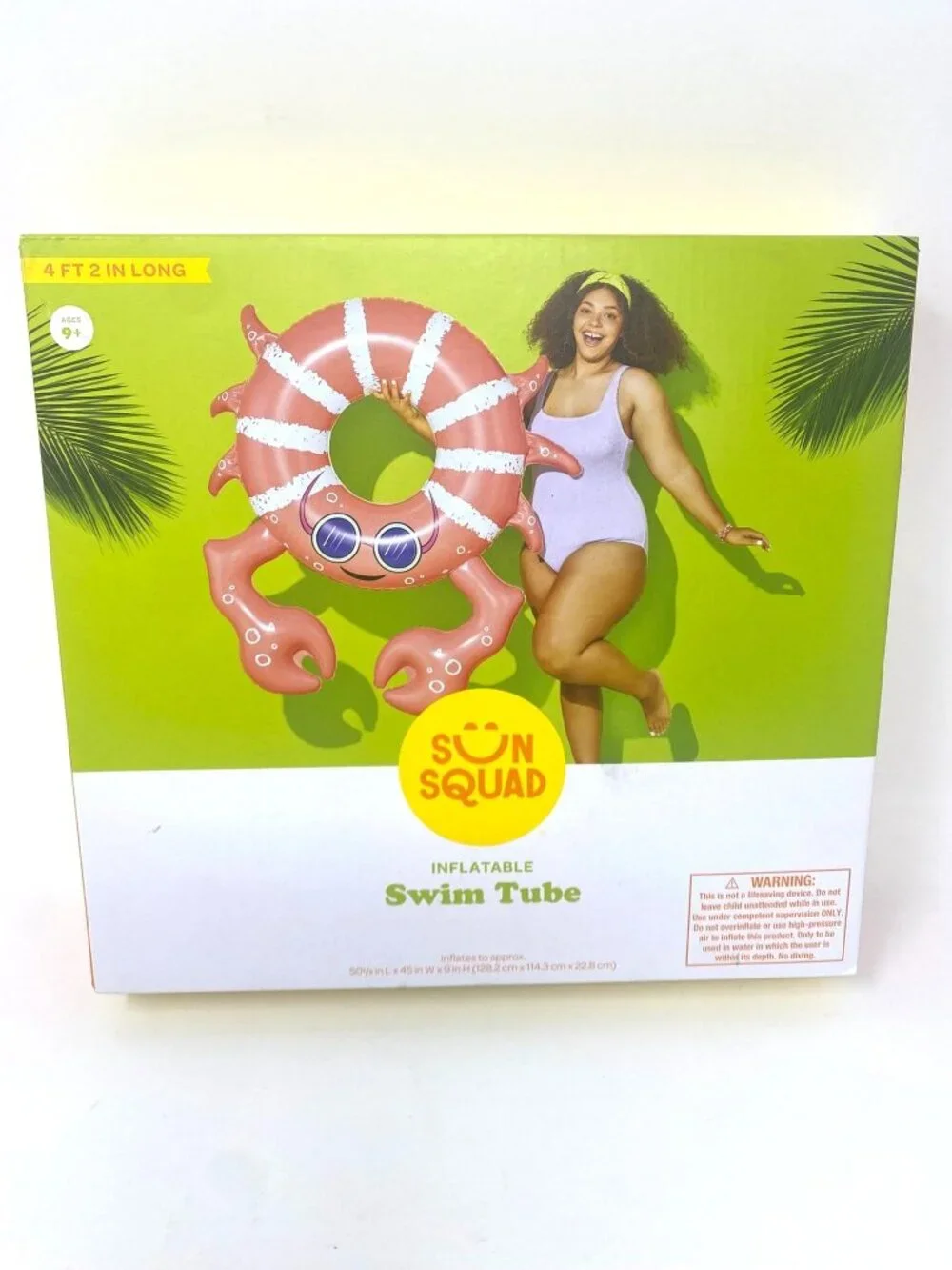 Target Crab Swim Tube Water Floats Inflatables Sun Squad™ 154 lbs Capacity